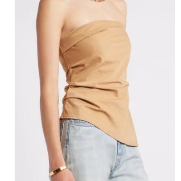 Open Edit Tops - OpenEdit Tan Strapless Women's Top